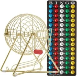 MR CHIPS 11" (Inch) Tall Professional Bingo Set With Steel Bingo Cage, Everlasting 7/8” Bingo Balls, Master Board For Bingo Balls - 4 Color Choices 19 MR CHIPS 11" (Inch) Tall Professional Bingo Set With Steel Bingo Cage, Everlasting 7/8” Bingo Balls, Master Board For Bingo Balls - 4 Color Choices -Folkmanis Toys Shop 51z5Zg2METL. AC