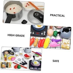 SAFIGLE Simulation Kitchen Toy Puzzle Toy Kids Play Sets Toddler Cutlery Set Toddler Play Kitchen Set Kitchen Set Kids Cooking Role Play Toys Kitchen Game Toy Kitchen Themed Toy Food 1 Set -Folkmanis Toys Shop 51zC4apGJrL