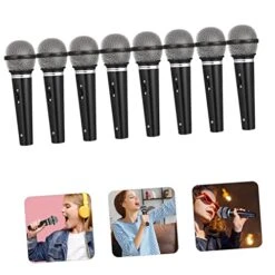 Toyvian 16 Pcs Game Musical Mics Kids Prop For Play Microphone Toy Birthday Clothes Favors Plastic Girl Party Proppretend Toys Microphones Baby Interesting Fun Realistic Speaker Black -Folkmanis Toys Shop 51zCIV2DUCL