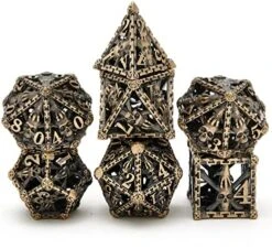 Dragon Scale Metal DND Dice Set Of 7 Pieces Polyhedron Steampunk Design D&D Dice Set With Gift Metal Box And Numbers For Dungeons & Dragons RPG Role Playing And Pathfinder Dice Games（Navy Blue -Folkmanis Toys Shop 51zCtHV3IQL. AC