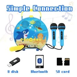 Kids Karaoke Machine For Girls Boys With 2 Microphones Toddler Singing Toys Children Karaoke Singing Machine Recording Voice Changing Speaker For Party Christmas Birthday Gift -Folkmanis Toys Shop 51zJ1YMFsOL