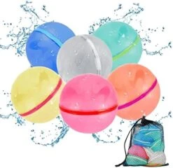 Reusable Water Balloons Magnetism Water Balloons Self Quick Fill Kids Adult Swimming Pool Toys Beach Toys Silicone Self Sealing Water Bomb Water Game Toys Summer Fun Party Supplies (12Pcs) -Folkmanis Toys Shop 51zOgDE6oL. AC