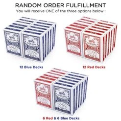 LotFancy Playing Cards, Poker Size Standard Index, 12 Decks Of Cards, For Blackjack, Euchre, Canasta Card Game, Casino Grade, Blue Or Red -Folkmanis Toys Shop 51zQctXaqnS