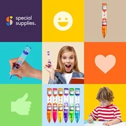 Special Supplies Liquid Motion Bubbler Toy Cool Pens 6-Pack Colorful Hourglass Timer With Droplet Movement, Bedroom, Sensory Play, Cool Home Or School -Folkmanis Toys Shop 51zRAk0ySHL