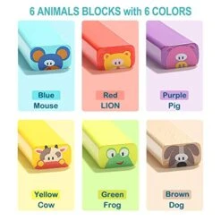 TOP BRIGHT Colored Wooden Stacking Games For Kids Toddler Building Blocks Fine Motor Skills Toy - 51 Pieces With Cards -Folkmanis Toys Shop 51zYgoxWEoL