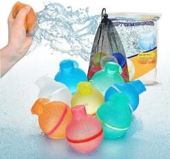 Hiliop Reusable Water Balloons For Kids Adults, Resealable Refillable Magnetic Water Balloons Self Sealing Quick Fill With Mesh Bag (8PCS) -Folkmanis Toys Shop 51zZnHsOLvL. AC