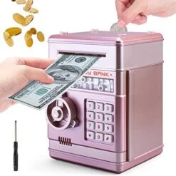 ATM Piggy Bank For Girls Boys, PhilaeEC Real Money Cash Coin Can Saving Box Electronic Money Safe Bank For Kids Baby And Adult Collection Games Supplies - Hot Birthday Gifts (Pink) 25 ATM Piggy Bank For Girls Boys, PhilaeEC Real Money Cash Coin Can Saving Box Electronic Money Safe Bank For Kids Baby And Adult Collection Games Supplies - Hot Birthday Gifts (Pink) -Folkmanis Toys Shop 51zay2k7RmL. AC
