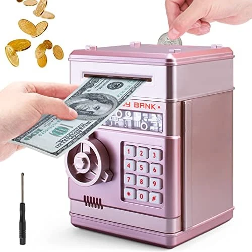 ATM Piggy Bank For Girls Boys, PhilaeEC Real Money Cash Coin Can Saving Box Electronic Money Safe Bank For Kids Baby And Adult Collection Games Supplies - Hot Birthday Gifts (Pink) 14 ATM Piggy Bank For Girls Boys, PhilaeEC Real Money Cash Coin Can Saving Box Electronic Money Safe Bank For Kids Baby And Adult Collection Games Supplies - Hot Birthday Gifts (Pink) - Image 12
