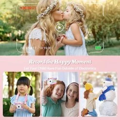 Milerong Kids Camera For Girls Age 4 5 6 7 8 9 10 11 12 Kids Toys Digital Camera Christmas Birthday Toys Gifts For Kids Toddlers Selfie Camera With 32GB SD Card【Rainbow Cat】 -Folkmanis Toys Shop 51zhjesFJgL