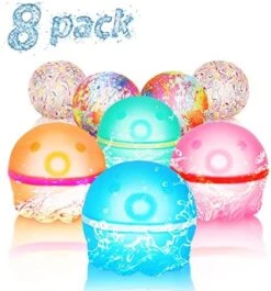 8 Packs Reusable Water Balloons Quick Fill Self Sealing, Magnetic Refillable Water Balloons For Kids Teens, Silicone Water Balls For Outdoor Activities Summer Water Toys Games -Folkmanis Toys Shop 51zkYnEZz5L. AC 1