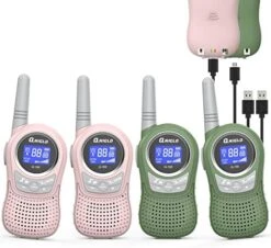 QNIGLO Walkie Talkie For Kids Rechargeable, Kids Walkie Talkies 4 Pack, Outdoor Camping Games With 𝗟𝗶-𝗶𝗼𝗻 𝗕𝗮𝘁𝘁𝗲𝗿𝘆, Pink Toys For Girls Walkie Talkies Halloween Xmas Birthday Gifts -Folkmanis Toys Shop 51zpKv5JEaL. AC 1