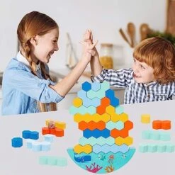 Cltoyvers Wooden Blocks Puzzles Tower Stacking Balancing Game Montessori Building Blocks With Dice Board Games Math Educational Toys For 2 Players+ Family Games, Parties, Travel, Adults &Kids Ages 3+ -Folkmanis Toys Shop 51zsAXumYwL