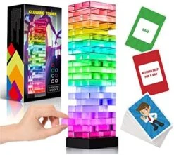 Family Games For Kids Adults,Light Up Tumble Tower With 3 Flash Mode,Stacking Board Games With 50 Funny Cards,Great Party Games For Game Night Family Gatherings Camping Travel,Fun Games Toy Gift Ideas -Folkmanis Toys Shop 51zv9g7bqIL. AC