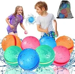 SOPPYCID Water Balloons Reusable Self Sealing, Reusable Water Bomb Splash Balls, Magnetic Water Balloons For Kids Adults, Summer Toy Water Toy For Pool,Water Fight Game, Summer Party (8 PCS) -Folkmanis Toys Shop 610BVyUapTL. AC