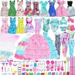 BJDBUS 106 Pcs Doll Wardrobe With Clothes And Accessories Set For 11.5 Inch Girl Doll, Storage Closet Wedding Gown Fashion Dresses Skirts Tops Pants Outfits Bikini Swimsuits Hangers Shoes Other Stuff 10 BJDBUS 106 Pcs Doll Wardrobe With Clothes And Accessories Set For 11.5 Inch Girl Doll, Storage Closet Wedding Gown Fashion Dresses Skirts Tops Pants Outfits Bikini Swimsuits Hangers Shoes Other Stuff -Folkmanis Toys Shop 610Xmjo7htL