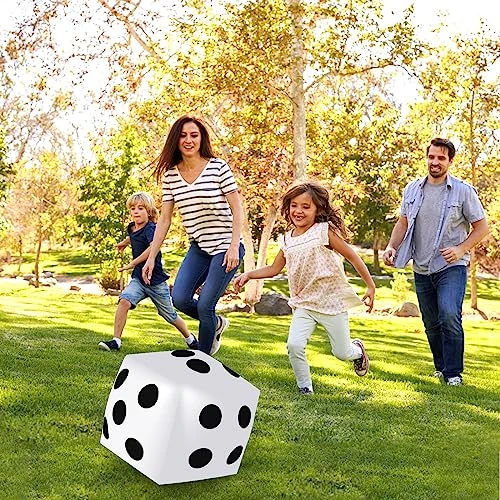 4 Pieces Jumbo Inflatable Dice 12.6 Inch Large Inflatable Dice Fun Giant Inflatable Dice Toy For Indoor Outdoor Lawn Game Pool Party Board Game, White 4 4 Pieces Jumbo Inflatable Dice 12.6 Inch Large Inflatable Dice Fun Giant Inflatable Dice Toy For Indoor Outdoor Lawn Game Pool Party Board Game, White - Image 2