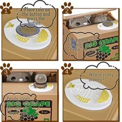 Cat Stealing Money Bank, Piggy Bank For Kids, Coin Bank For Money Saving, Automatic Stealing Money With English Speaking, Creative Gift (Grape Cat) -Folkmanis Toys Shop 610xuU35lKL