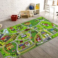 Booooom Jackson Dinosaur Rug,Kids Car Rug Car Mat For Kids Toy Cars,Kids Carpet Playmat Rug Kids Car Play Rug Play Mats For Floor