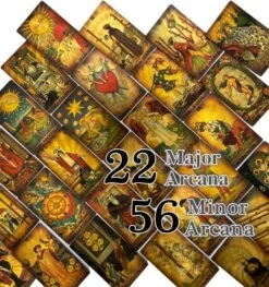 Tarot Cards With Guide Book, 78 Original PVC Waterproof Anti-Wrinkle Luxury Gold Foil Tarot Cards Deck Fortune Telling Game For Beginners&Expert Readers, Classic Tarot Deck Size 4.7" X 2.8" (Gold) 12 Tarot Cards With Guide Book, 78 Original PVC Waterproof Anti-Wrinkle Luxury Gold Foil Tarot Cards Deck Fortune Telling Game For Beginners&Expert Readers, Classic Tarot Deck Size 4.7" X 2.8" (Gold) -Folkmanis Toys Shop 611bCr5JnEL