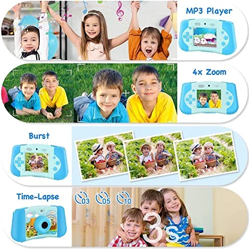 GKTZ GKTZ Kids Camera For Boys, Kids Music Player Toddler Digital Camera With Flashlight Children Selfie Camera For 3 4 5 6 7 8 Year Old Boy With 16GB SD Card-Blue … 5 GKTZ GKTZ Kids Camera For Boys, Kids Music Player Toddler Digital Camera With Flashlight Children Selfie Camera For 3 4 5 6 7 8 Year Old Boy With 16GB SD Card-Blue … - Image 3