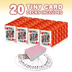 Gamie Mini Playing Cards - Pack Of 20 Decks - Poker Cards - Miniature 1.5 Inch Card Set - Small Casino Game Cards For Kids, And Adults - Great Novelty Gift, Party Favor For Boys And Girls -Folkmanis Toys Shop 612nzzaJRBL