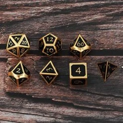 Xiaojikuaipao 7Pcs Zinc Alloy Metal Polyhedral Dice Table Game Dices Set For Dungeons & Dragon Gambling Entertainment Toys A -Folkmanis Toys Shop 6136X8YSgFL