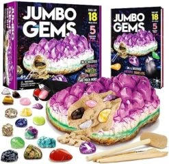 XXTOYS Jumbo Pirate Dig Kit - Dig Up 12 Pirate Treasures, Gemstones, Gold Coins - Pirate Toys For Kids - Great Birthday Party Supplies, Gifts Idea For Boys & Girls - Includes Treasure Chest -Folkmanis Toys Shop 613F4xUekDL. AC