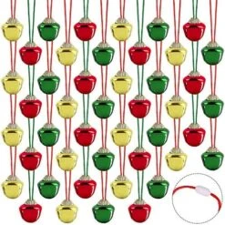 ADXCO 48 Pieces Christmas Jingle Bell Necklaces Bell Necklaces Toys With Connect Catch Rope For Craft Holiday Party Supplies -Folkmanis Toys Shop 613X9Fo AGL. AC