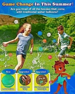 Reusable Water Balloons, Latex-Free Silicone Water Bomb Summer Fun Outdoor Toys, Pool Beach Toys For Kids Adults, Quick Fill Self-Sealing Water Splash Balls Party Supplies-6PCS -Folkmanis Toys Shop 613ogwrHnKL