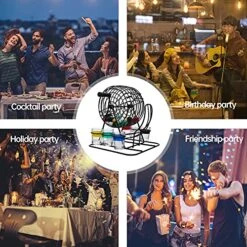 Toyvian Mini Toys Classic Toys Bingo Machine Cage Game Set With Bingo Balls Classic Metal Cage Wine Mug Rack Stand For Bar KTV Birthday Wedding Party Supplies Brain Toy Educational Toys -Folkmanis Toys Shop 6143aiMfjfL