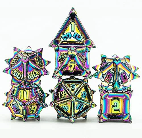 Cusdie Metal Dice Set, 7 Pcs DND Metal Dice, Pinwheel Design Polyhedral Dice Set, For Role Playing Game D&D Dice MTG Pathfinder(Silver Golden) 17 Cusdie Metal Dice Set, 7 Pcs DND Metal Dice, Pinwheel Design Polyhedral Dice Set, For Role Playing Game D&D Dice MTG Pathfinder(Silver Golden) - Image 15