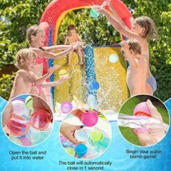SOPPYCID Reusable Magnetic Water Balloons, 12 Pack Refillable Water Bomb Splash Balls Self Sealing Quick Fill, Latex-Free Silicone Water Toys For Kids Adults Water Games Outside Summer Fun Party -Folkmanis Toys Shop 6146G3EdW4L