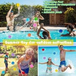 Reusable Water Balls, 100 Pcs Water Soaker Balls For Outdoor Toys And Games, Reusable Water Balloons Fun Summer Activities Toys For Kids Pool Trampoline Backyard Game -Folkmanis Toys Shop 614ZHPPQrJL