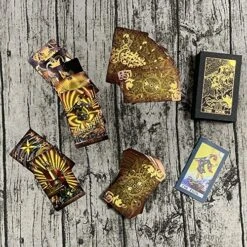 SUNHHX Tarot Cards, 78 Tarot Cards Deck PVC Waterproof Wrinkle Resistant Gold Foil Classic Tarot Cards With English Instructions Book, Tarot Cards For Beginners (Gold Rimless) 10 SUNHHX Tarot Cards, 78 Tarot Cards Deck PVC Waterproof Wrinkle Resistant Gold Foil Classic Tarot Cards With English Instructions Book, Tarot Cards For Beginners (Gold Rimless) -Folkmanis Toys Shop 614xkXWU3KL