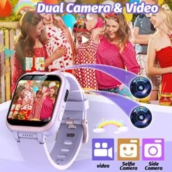 Meoonley Kids Smart Watch With Puzzle Games HD Touch Screen Camera Video Music Player Pedometer Alarm Clock Flashlight Fashion Kids Smartwatch Gift For 6-13 Year Old Boys Girls Toys -Folkmanis Toys Shop 616wcXRMFxL