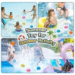 Water Balloons Reusable Outdoor Water Toys, Summer Fun For 7 8 9 10 Years Old Kids Outside Water Balls Toys, Water Games Self Sealing Quick Fill Water Balloons For Backyard For Swimming Pool - (6PCS) -Folkmanis Toys Shop 617E8nvmQzL