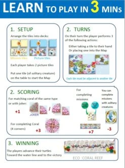 ECO CORAL REEF | Strategic Tile-Laying Board Game | Colorful Tile Placement Tabletop Game | 2-4 Players | Playtime 30-60 Min | By Unique Board Games (Standard Edition) 14 ECO CORAL REEF | Strategic Tile-Laying Board Game | Colorful Tile Placement Tabletop Game | 2-4 Players | Playtime 30-60 Min | By Unique Board Games (Standard Edition) -Folkmanis Toys Shop 617QNa9UWkL