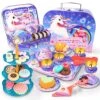 Tea Party Set For Little Girls, 38PCS Princess Toddler Tea Time Toy And Kitchen Pretend Play With Tin Tea Set,Doughnut,Candies,Dessert Tower&Carrying Case,Kids Tea Party Set For Girls Boys Age 3-6 1 Tea Party Set For Little Girls, 38PCS Princess Toddler Tea Time Toy And Kitchen Pretend Play With Tin Tea Set,Doughnut,Candies,Dessert Tower&Carrying Case,Kids Tea Party Set For Girls Boys Age 3-6 -Folkmanis Toys Shop 617g9KknssL