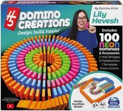 Spin Master Games H5 Domino Creations, 180-Piece Dominoes By Lily Hevesh Colorful 3-Pack Bundle Of 60-Piece Packs, Family Game For Adults And Kids Ages 5 And Up -Folkmanis Toys Shop 6184ZPerIL. AC