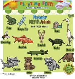 Playtime Felts Freshwater Marsh Animals And Their Names Felt Set For Flannel Board Storytime