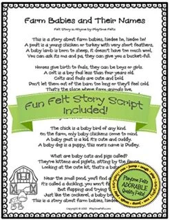 Playtime Felts Farm Babies And Their Names - Fun Flannel Board Story Set With 32 Pieces And Story Script -Folkmanis Toys Shop 61938EhB4jL
