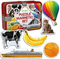 MAGDUM Set 54 Magnetic Puzzles For Kids Ages 3-5 - Toddler Puzzle - Travel Toys For Kids Ages 3-5 - Magnetic Travel Games Baby Puzzle Kids Puzzle Toys - Puzzle For Preschooler Magnet Puzzles Games -Folkmanis Toys Shop 6193p EIYiS. AC