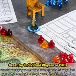 Lynx 15 DND Healing Potion Tokens And Each Potion Level Has A Color Matching D4 Dice Set To Easily Track & Roll For Your D&D Potions - Dungeons And Dragons Role Playing Gift RPG Accessories Markers -Folkmanis Toys Shop 619Xhm0OVCL