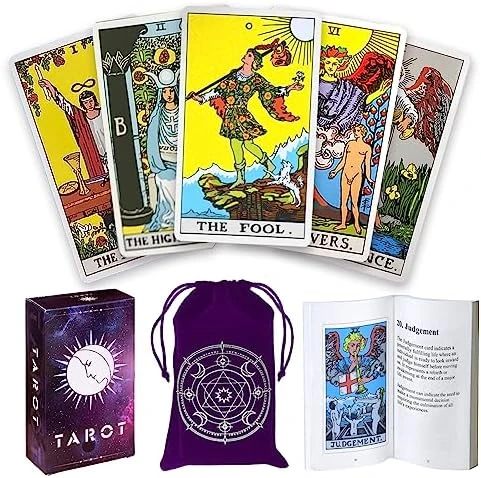 DEBIDSTL Tarot Cards For Beginners,78 Classic Tarot Cards Deck With Guidebook And Velvet Storage Bag,Durable Tarot Cards,Fortune Telling Games (Yellow) 9 DEBIDSTL Tarot Cards For Beginners,78 Classic Tarot Cards Deck With Guidebook And Velvet Storage Bag,Durable Tarot Cards,Fortune Telling Games (Yellow) - Image 7