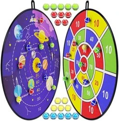 BooTaa 29" Large Dart Board For Kids, Kids Dart Board With Sticky Balls, Boys Toys, Indoor/Sport Outdoor Fun Party Play Game Toys, Birthday Gifts For 3 4 5 6 7 8 9 10 11 12 Year Old Boys Girls -Folkmanis Toys Shop 61B2Rnj7C6L. AC