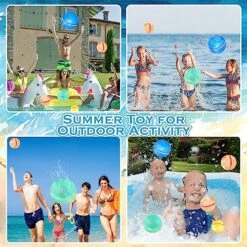 Reusable Magnetic Water Balloons, Silicone Water Bomb Balls Water Balloons With Mesh Bag, Self-Sealing Refillable Water Fight Ball Summer Party Outdoor Activities Games Toys For Kids Boys Girls(12PCS) -Folkmanis Toys Shop 61BK5GpkpaL