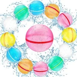 Reusable Water Balloons, Easy Quick Fill & Self-Sealing Water Bombs,Splash Bomb Water Balls Summer Toys For Kids, Pool, Outdoor Water Play Game (12pack)