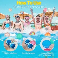 12 Packs Reusable Water Balloons Quick Fill Self Sealing, Magnetic Refillable Water Balloons For Kids Teens, Silicone Water Balls For Outdoor Activities Summer Water Toys Games -Folkmanis Toys Shop 61BODEobn0L