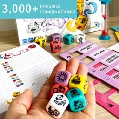 Synapses Games: Match 5, Word Matching Game, FIND Links, Create Connections - 3 Minutes To Create Links For 10 Different Dice Combinations, Interactive Family Fun, Easy Rules, Up To 2-8 Players -Folkmanis Toys Shop 61Bo2zXjNmL