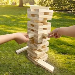 Steventoys Tumble Tower Set, 54PCS Large Timber Game With Storage Bag, Wooden Stacking Games For Kids Adults And Family, Outdoor And Indoor Play -Folkmanis Toys Shop 61CAPrMdj9L